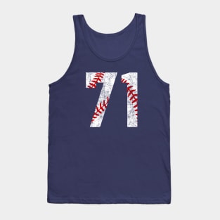 Vintage #71 Baseball Laces Baseball Mom Jersey Love Baseball Tank Top